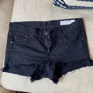 Rag & bone black denim shorts size 26